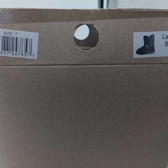 Muk Luks Black Jada Synthetic Short Boots Faux Fur Lined Women's Size 7 M Bootie - Picture 5 of 6